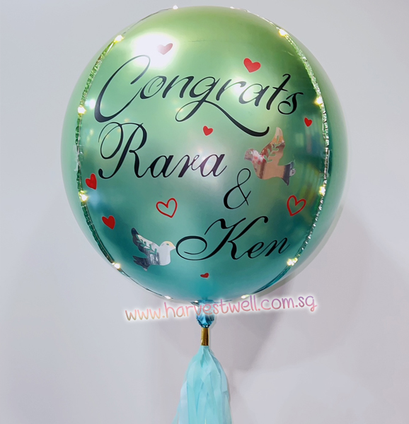 Congrats Wedding Lovely Dove Customize ORBZ Balloon